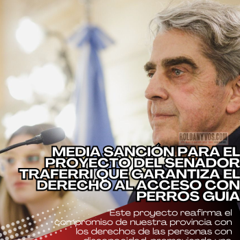 Media sanción para el proyecto del senador Traferri que garantiza el derecho al acceso con perros guía